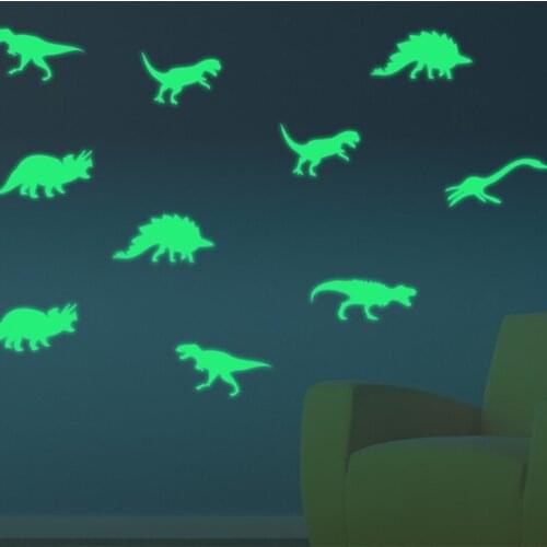 9Pcs Glow In The Dark Dinosaur Luminous Stickers Stereo 3D Fluorescent Stickers Funny Sticker Stars For Kids
