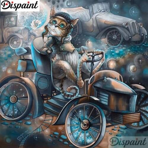 Dispaint Full Square/Round Drill 5D DIY Diamond Painting "Cartoon cat" Embroidery Cross Stitch 3D Home Decor Gift A12424