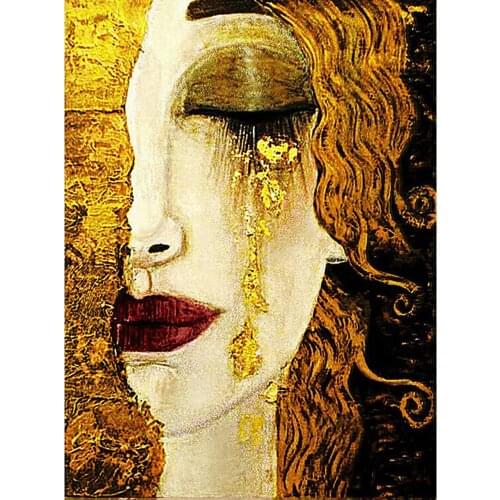 5D Diamond Painting Classic Artist Gustav Klimt Tear Abstract Picture Full Squares Round Embroidery Crystal Mosaic Decor DF108
