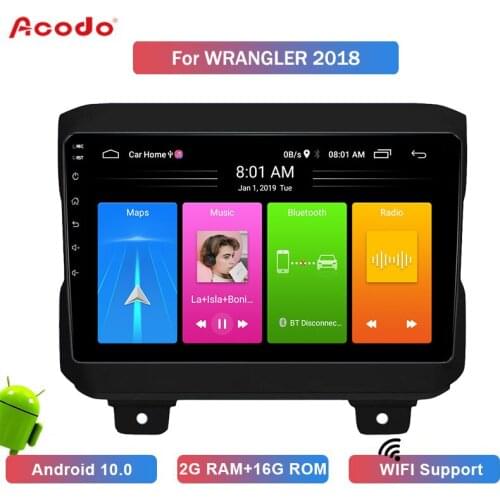 ACODO 2G RAM 16G ROM Android 10.0 Car Radio Multimedia Player For JEEP Wrangler 2018 Navigation GPS 2 Din