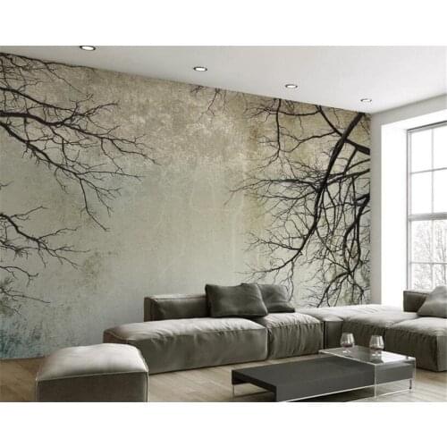Beibehang Custom wallpaper mural Retro style abstract tree branches sky TV background wall 3d wallpaper papel pintado tapeten