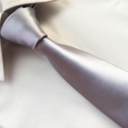 Shinny Silver Color Mens Tie High Quality Jacquard Woven Necktie Dropshipping