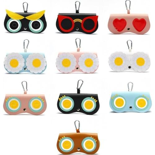INS Women PU Leather Cute Cartoon Eye Glasses Case Glasses Storage Protection Sunglass Box Portable Eyewear Pouch