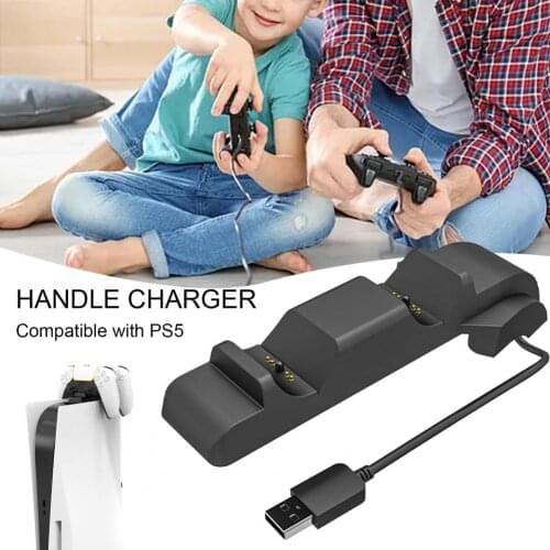 Black Useful Plug Play Dual Joystick Desk Charger Compact Charging Cradle Plug Play