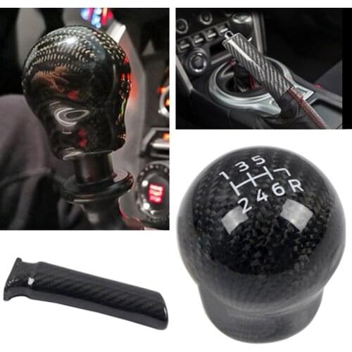 For Subaru WRX STi 2007-2019, BRZ 2012-2021 Real Carbon Fiber Gear Shift Knob Hand Brake Handbrake Grip Protector Replacement