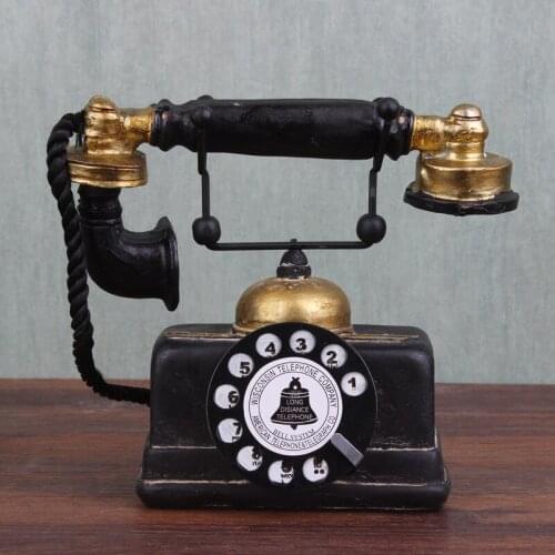 Home Decorativos Vintage Telephone Craft Ornaments Crafts Not Real Telephones Family Resin Toy Retro London Old Phone Telefono