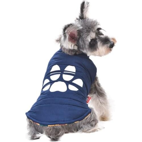 Double-Sided Wear Dog Sweatshirt XS XXL 8XL Pet Coat Vest Clothing Winter Warm Ropa De Perros Mascotas Puppies Dogs Paw Print