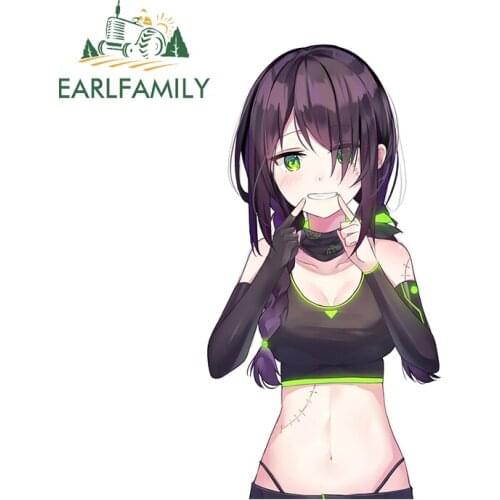 EARLFAMILY 13cm x 6.7cm for Chainsaw Man Vinyl Car Stickers Anime Decal Windows Car Assessoires Sunscreen Scratch-Proof Decor