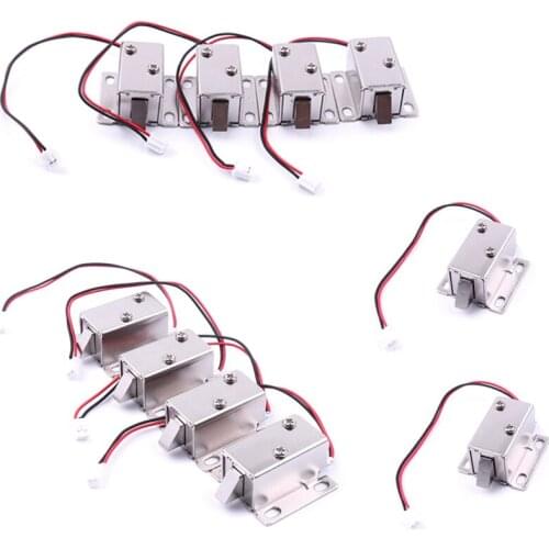 Hot 10Pcs Wholesale DC 12V 0.43A Mini Electronic Locks 27X27X17mm Professional Door Lock with 2 Wires Electromagnetic Locks