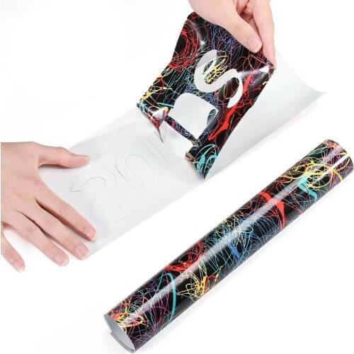 HTV SUNICE Iridescent Rainbow Lines Pattern Heat Transfer Vinyl Ironing-on Decals DIY Garments Film Printing Paper Art 50cm wide