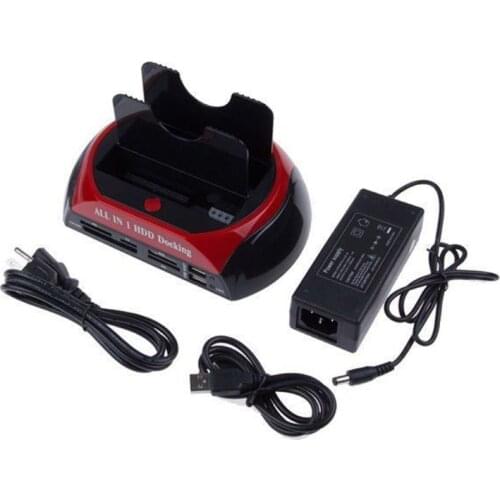 IDE SATA Dual All In 1 HDD Dock Docking Station Hard Disk Drive Hdd 2.5 3.5 Reader Usb 2.0 US External Box Enclosure Case