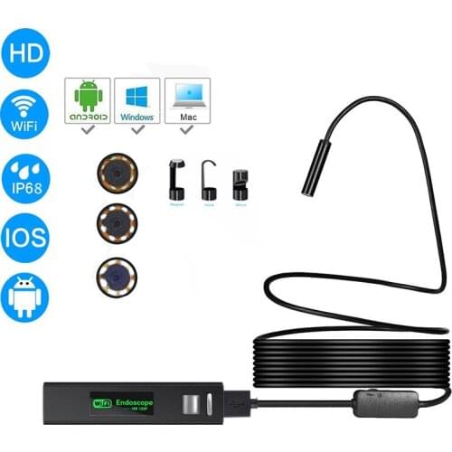 IP68 8mm Wifi Endoscope Camera IOS Endoscope for Iphone HD Mini Camera 1200P Borescope Waterproof Camera Endoscopic Hard Tub