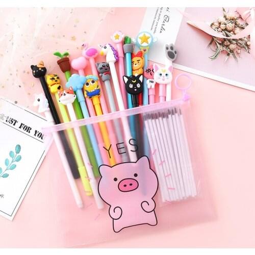Kawaii cartoon gel pen Korean girl heart cute set pen personality student stationery set combination signature pen for boys girl