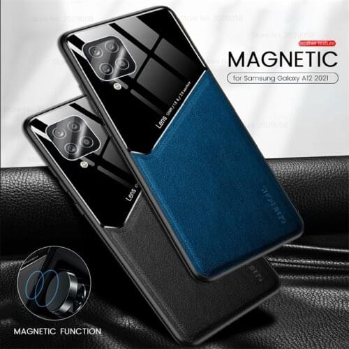 Leather Texture Hard PC Back Cover for Samsung GalaxyA12 Galaxy A12 A 12 SM-A125F/DS 6.5 Case Soft Silicon Frame Protect Shell