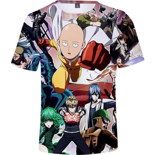 Hot Sale Anime One Punch Man T-shirt Men And Women 3D Printing Summer T-shirt Cartoon Design Shirt Fashion Streetwear Top Tees