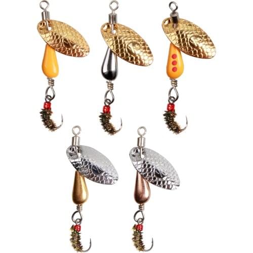 LUSHAZER Fishing Lure fly fishing Spoon 5cm/2.7g Metal Spinnerbait Wobblers Fishing Tackle Trout Pesca Peche