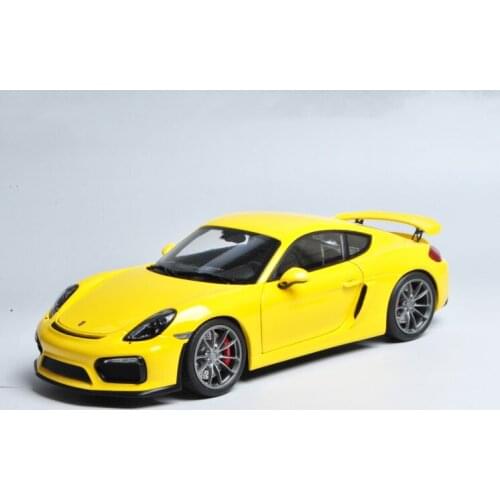 1/18 Scale Pche Cayman GT4 Yellow Diecast car Model Toy Collection