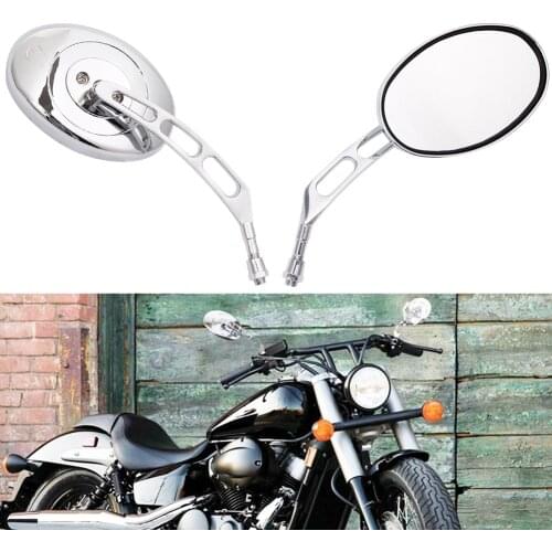 Motorcycle Oval Chrome Rearview Mirrors Universal Motorbike Side Mirror For Suzuki dl 650 v Strom sv650 sv1000 Intruder 800