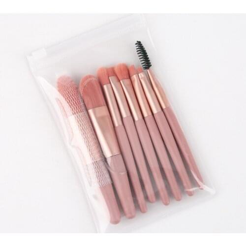 Portable Travel Outfit 8 Mini Makeup Brushes With Wooden Handle Portable Soft Hair Makeup Brush Set Beauty Tools Makeup Brush