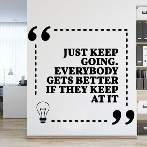 Just Keep Going Everybody Geets Better Wall Sticker Quote Encouraging Motivation Murals Removable Design YT2689
