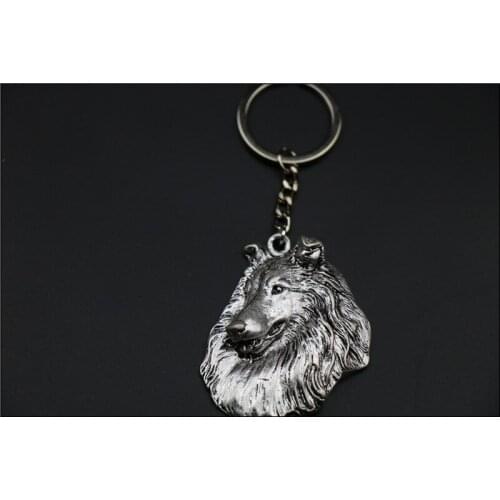 New Fashion Rough Collie dog Keychain jewelry Popular Shetland Sheepdog Key Chain Key Ring
