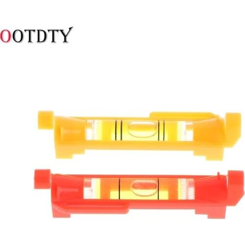 OOTDTY Plastic Pen Level Photo Frame Line Level Mini Bubble Spirit Level Red/Yellow