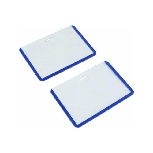Staff Office Plastic B8 Horizontal ID Name Cards Badge Holder Clear 2pcs