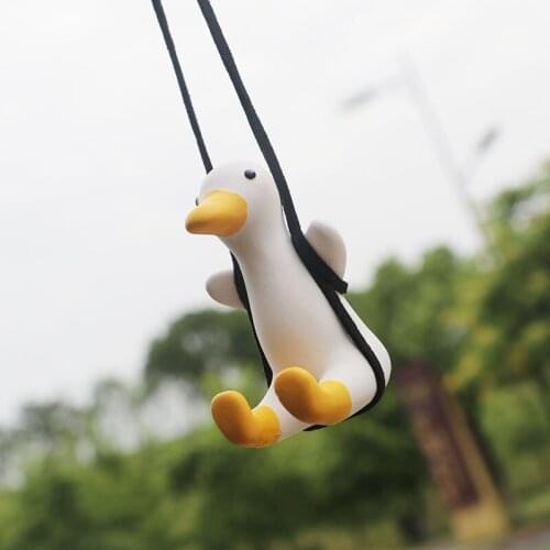 Lovely Swing Duck Car Hanging Pendant Cute Auto Rearview Mirror Pendant Birthday Gift Auto Ornaments Decoraction Car Accessorie
