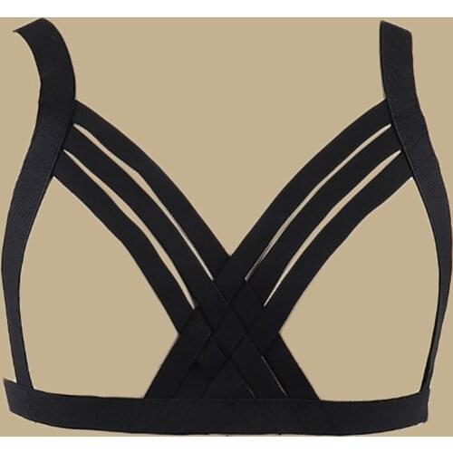 Hollow Cage Bra Black Body Harness Pastel Goth Sexy Lingerie Pole Dance Body Cage Bondage Harness Woman