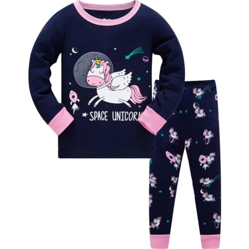 Jumping Meters New Arrival Long Sleeve Pyjamas Animals Print Unicorn Kids Outfits For Autumn Spring Kids Clothes Home Clothes