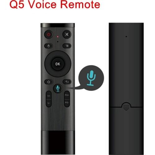Q5 Voice Control Fly Air Mouse For Gyro Sensing Game 2.4GHz Wireless Microphone Remote Control For Smart Android TV Box mini PC