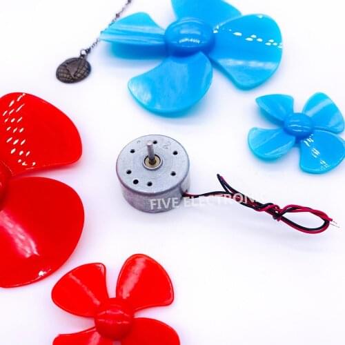 RC300C Micro DC Motor 3V with 40MM 80MM Red Blue MINI Fan for DIY Technology Production model for Primary School Students