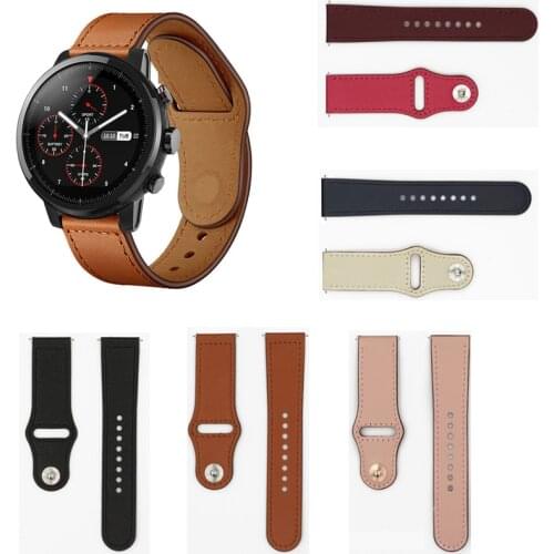 Quality Leather Watch Band Strap for Huami Amazfit Stratos 2 2S 3 Smart Watch Repleacement 22mm Wrist band for GTR2 GTR 47mm