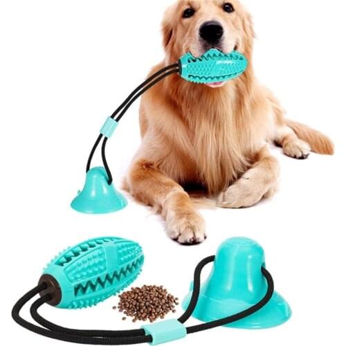Rubber Pet Dog Toys Silicon Suction Cup Tug Push Chew Toy Pets Toothbrush Leakage Food Dispenser for Small Medium Dogs Supplies