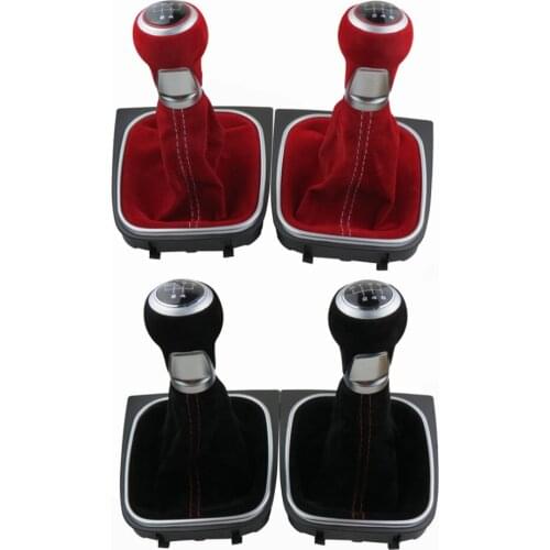 For VW Golf 5 6 MK5 MK6 R32 GTI 2004 2005 2006 2007 2008 2009 5 6 Speed complete Gear Stick Level Shift Knob boot Suede Leather