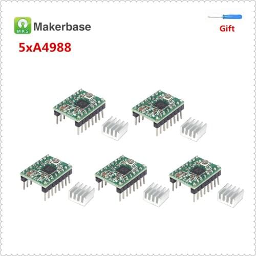 5pcs pololu A4988 driver 3D printer driver parts Reprap stepper engine with heatsink Allegro 4988 prusa driver CNC laser driver
