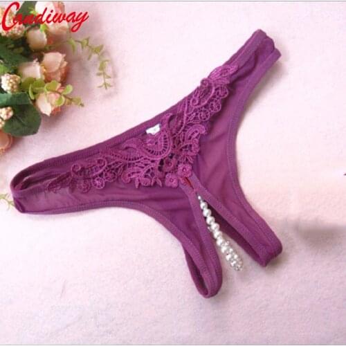 Candiway Sexy Womens panties Lace Panty Product More Adult Fun costumes Purple Color open crotch Underwear