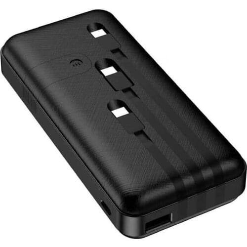 Powerbank with built in cable with lightning,micro, Type-C and phone holder,fast charging 20000mAh