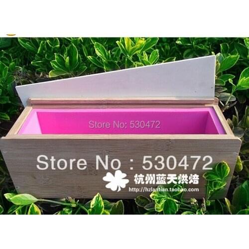 Cold soap mold Silicone toast mold +bamboo box soap 1.2kg 26*7*7.7cm kitchen tools