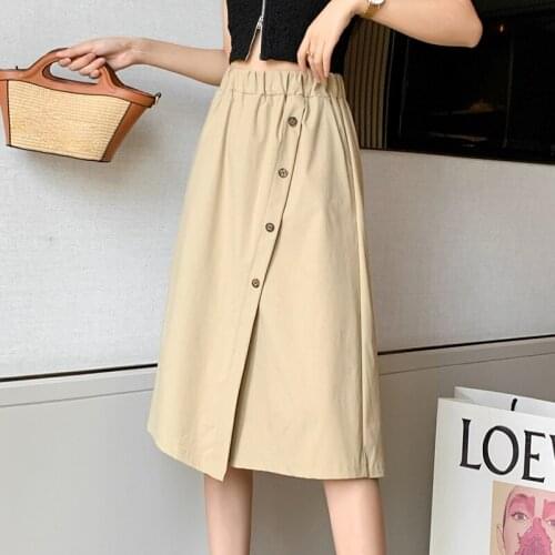 Female Casual Elastic Waistline Loose Trousers Wide Leg Pants Women 2021 New Korean Single Breasted High Waist Skirts Pant Pop