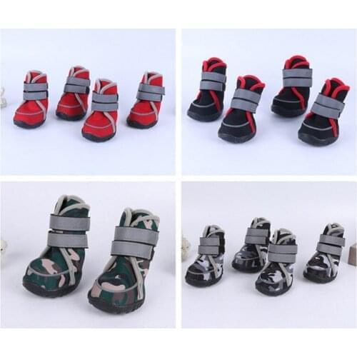 4pcs/set Winter Thick Warm Pet Shoes Dogs Snow Boots Anti-slip Waterproof Shoes for Small Dogs Cats Chihuahua Yorkie