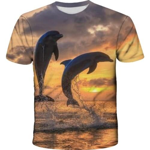 2021 dolphin 3D Printed Men tshirt Man Women Funny t shirts Homme Fashion Short Sleeve Hip Hop T-shirt Couple Hipster Tee Shirt