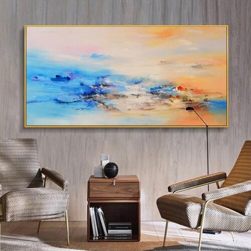 Colorful Abstract Oil Painting Printed on Canvas Modern Wall Art Poster and Print Decorative Pictures for Interior Room Decor