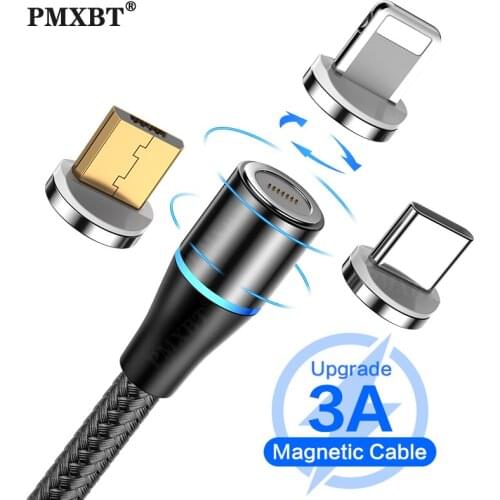 1M Magnetic Cable 3A Quick Charge 3.0 Micro USB Charger Type C Fast Charging For iPhone 11 Samsung Xiaomi Magnet Phone Data Wire