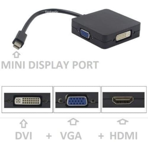 Mini Display Port DP To HDMI-Compatible VGA DVI BLACK For Microsoft Surface pro 1 2 3 4 #290435