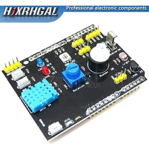 9-in-1 multi-function expansion board DHT11 temperature and humidity LM35 temperature buzzer compatible with UNO