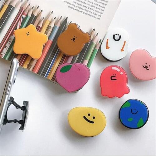 Cartoon Bear Korea Style Expanding Stand Mount Phone Socket Fold Mobile Smartphones Pocket Desktop Bracket Phone Stand Holder