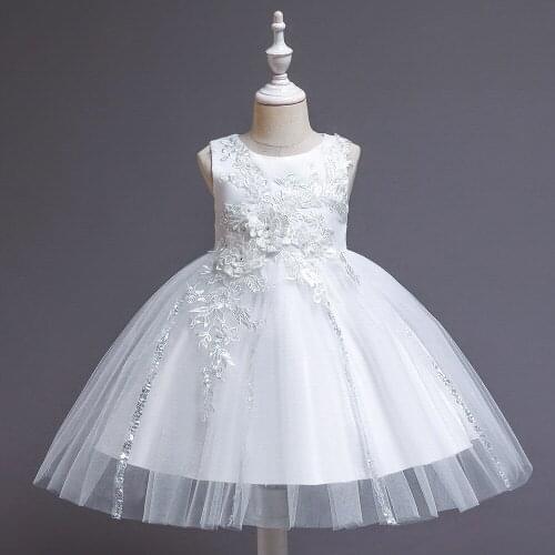 Arrival Children Skirt White Lace Princess Flower Girl Dresses lace appliques White communion dresses girls pageant dresses