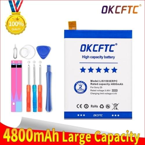 OKCFTC Original 4800mAh LIS1593ERPC Battery For SONY Xperia Z5 E6633 E6653 E6683 E6603 Phone High Quality Battery