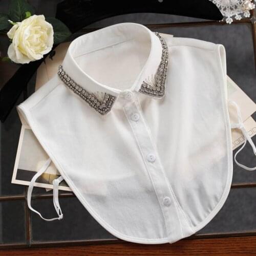 Shirt super exaggerated fake collar shirt sweater Crystal Necklace Vest Blouse Fake chain crystal shirt detachable Collar